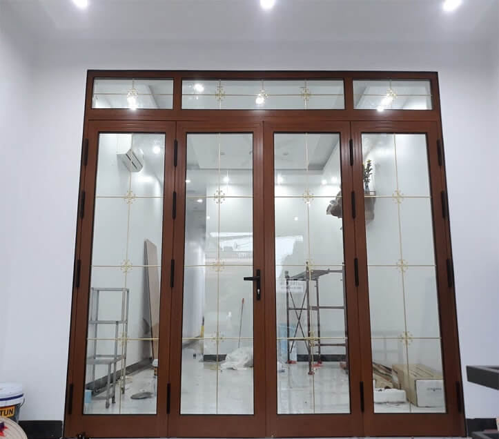 Mẫu cửa kính Kính hộp hoa đồng Ms: 04