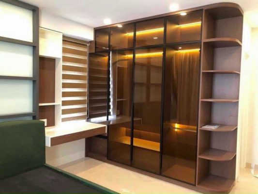 Mẫu cánh kính tủ áo cường lực cao cấp Ms: 09