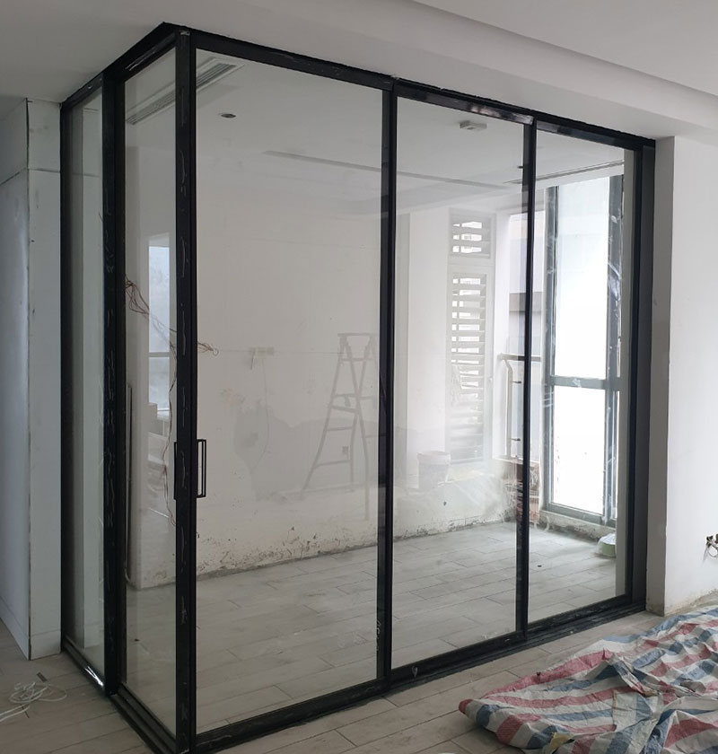 Mẫu cửa kính hệ Slim cao cấp Ms : 03