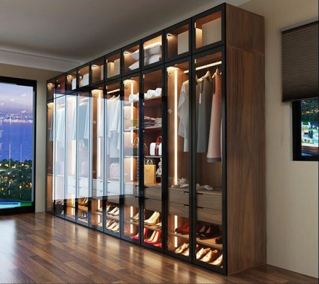 Mẫu thiết kế, thi công cánh kính tủ áo cao cấp 1