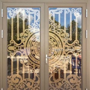 Mẫu thiết kế, thi công cửa kính hộp hoa đồng cao cấp Ms: 07