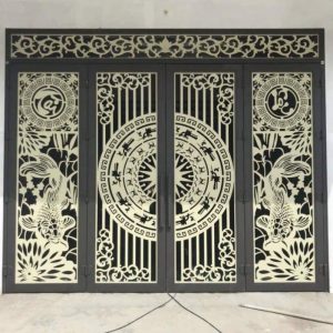 cửa sắt 4 cánh mỹ thuật đẹp