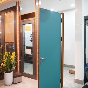 cửa nhôm lõi tổ ong-than tre
