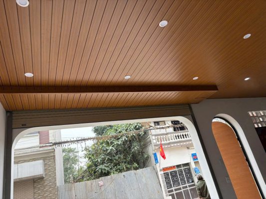 Thi công trần nhôm chắn nắng Basi M145mm tại Hà Nội