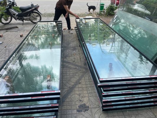 Cửa Slim 2 cánh kính cường lực