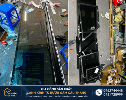 Gia công khung nhôm cánh kính tủ áo tại xưởng