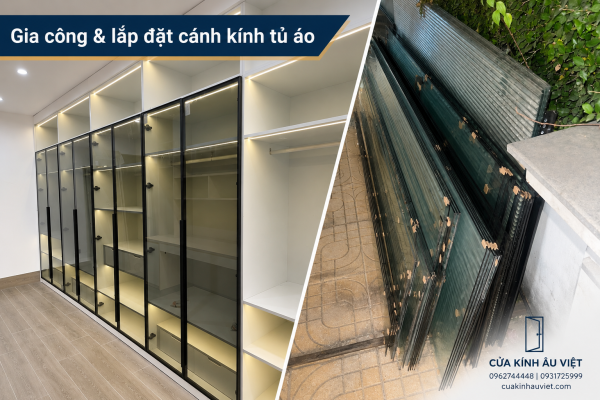 Gia công lắp đặt cánh kính tủ áo giá xưởng tại Hà Nội